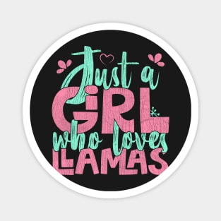 Just A Girl Who Loves Llamas Farmer Gift graphic Magnet